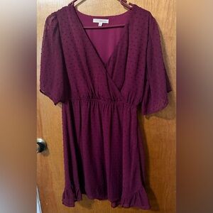 Rewind Plum Low Cut Dress